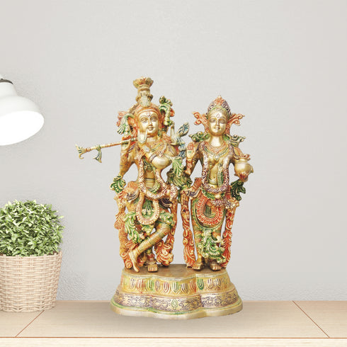 Brass Radha Krishan Same Base Idol 10.6Kg