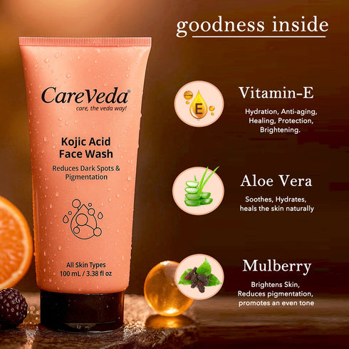 CareVeda Skin Glow Combo Set of 2 Jamun Glow & Kojic Acid Face Wash
