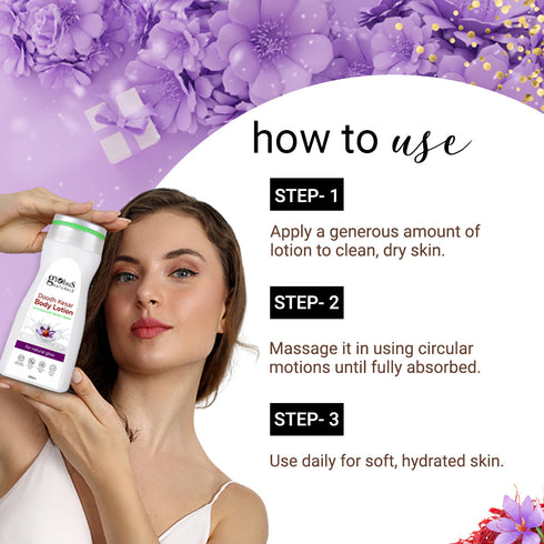 Globus Naturals Doodh Kesar Body Lotion Enriched with Gulab and Haldi For Natural Glow