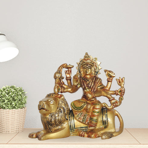 Brass Goddess Durga Superfine Idol 0.68Kg