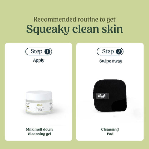 Vilvah Store Makeup Removal Cleansing Gel & reusable Cleansing Pad