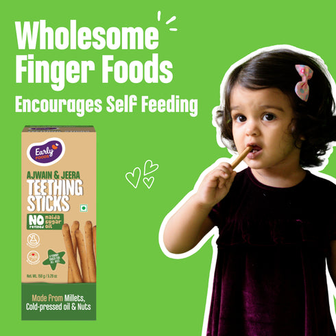 Early Foods Pack of 2 Ajwain Teething Sticks
