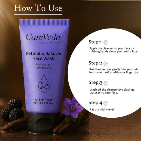 CareVeda Retinol & Bakuchi Face Wash