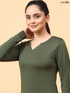 Wiselife Active Full Sleeves T-shirt (Olive green)