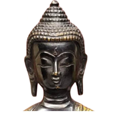 Tamas Brass Handcrafted Sculpture Religious Ashtamangala Tibetan Buddha Statue / Idol with Antique Finish (Multicolour) (Pack of 1)