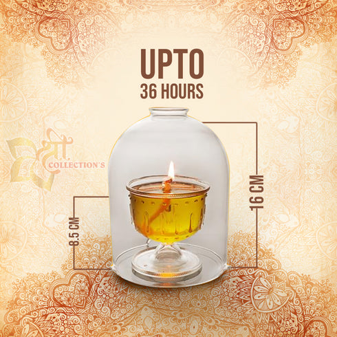 Akhand Diya Made of Borosilicate Glass.