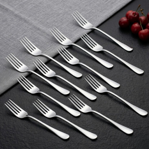 Vinod Decora Stainless Steel Dinner Fork Set of 12 Piece Heavy Gauge Steel Mirror Finish Rust Free Tough Strong and Durable