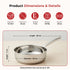 Vinod Doniv Majestic Stainless Steel Sandwich Bottom Fry Pan Capacity 1.5 Ltr 20cm Induction Friendly