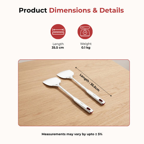 Vinod Stainless Steel Queens Palta Spatula Heavy Gauge Steel Easy to Clean Dishwasher Safe Rust Free No 1