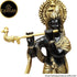 Tamas Brass Handcrafted Lord Krishna Murti Statue/ Idol with Antique Finish ( Black & Golden) (Pack of 1)