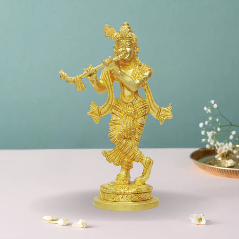 Brass Krishna Super Fine Finish Idol 0.76Kg