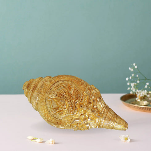 Brass Shankh Statue 2.14Kg