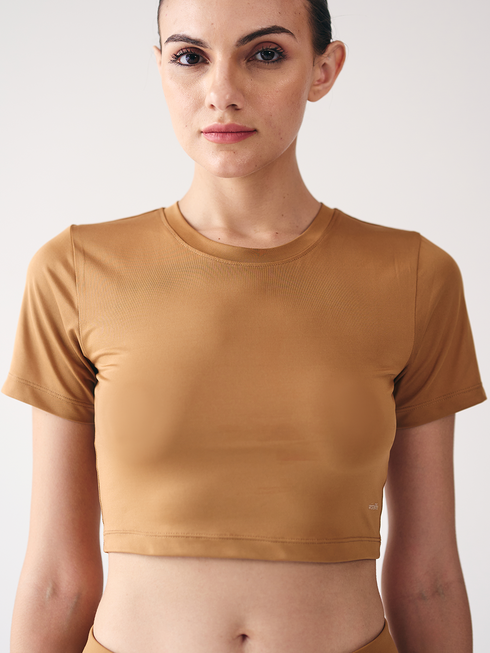 Wiselife Active Crop Top (Brown)