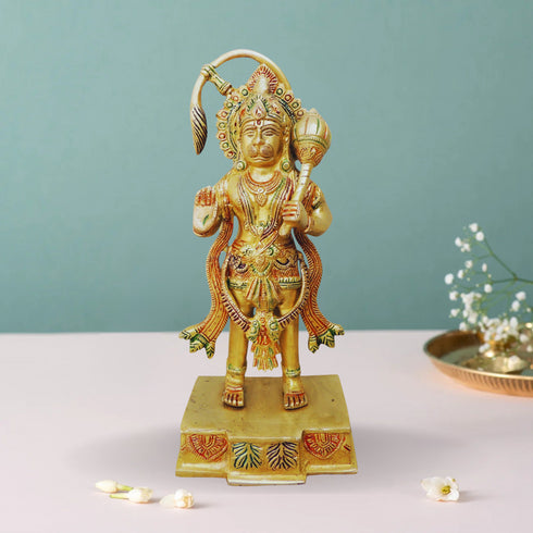 Brass Hanuman Statnding Statue 2.225Kg