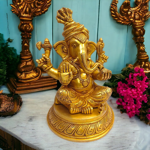 Tamas Brass Lord Ganesh Idol for Good Luck Statue/Idol