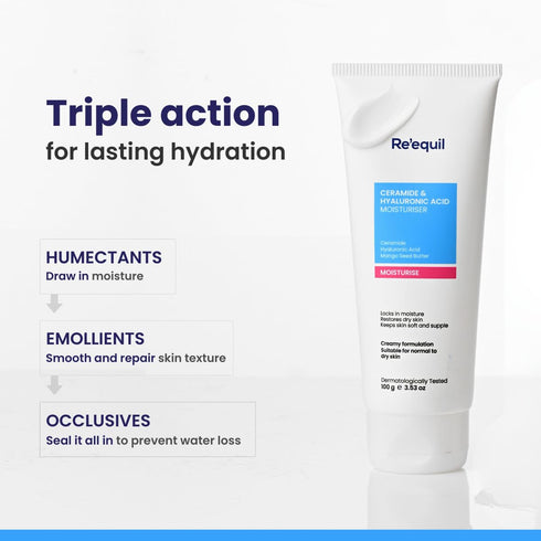 Re'equil Ceramide and Hyaluronic Acid Moisturiser 100g