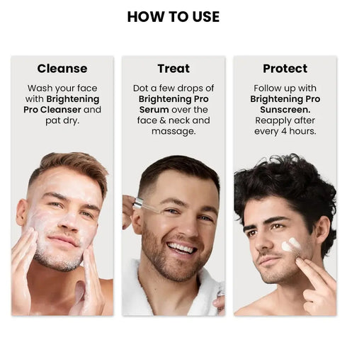 Thriveco Brightening Pro Kit For Men Cleanser Serum & Sunscreen