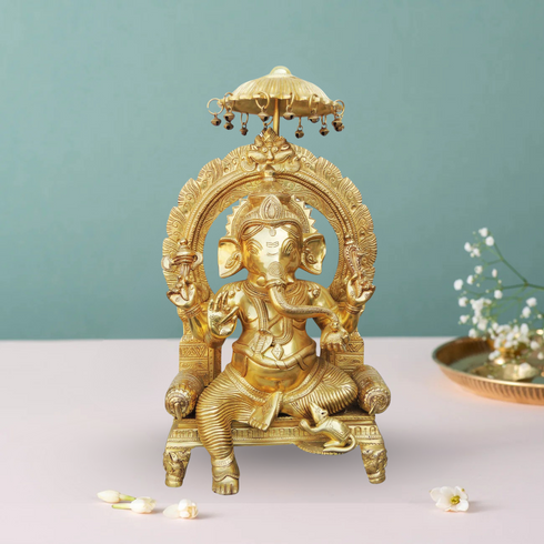 Brass Umberala Ganesh Ji Statue 11.4Kg