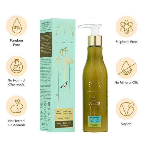 Theearthcollective in Weak & Thinning Hair Hair Conditioner Hops Capsicum & Ginseng