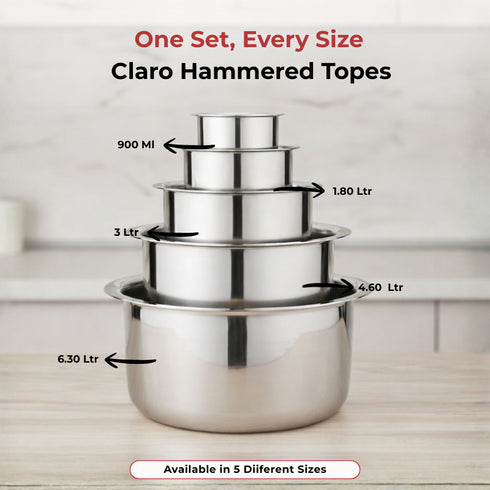Vinod Claro Heavy Gauge Stainless Steel Tope Plain 1.5 mm Capacity 1800 ml