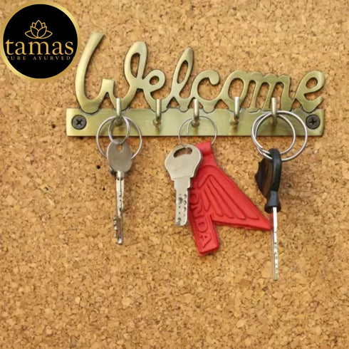Tamas Brass Welcome Key Holder (Brown)