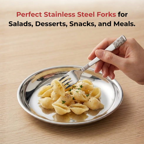 Vinod Moscow Stainless Steel Dinner Fork Set of 12 Piece Heavy Gauge steel Mirror Finish Rust Free Tough Strong and Durable