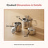 Vinod Stainless Steel 3 Piece Medium Tea Pot Set 750 ml Tea Pot 250 ml Milk Pot and 250 ml Sugar Pot Highest Grade Steel Mirror Finish Rust Free