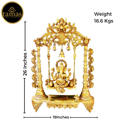 Tamas Brass Ganesha Swing Idol with Bells
