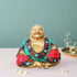 Brass Laughing Buddha Statue With Turquoise Coral 0.805Kg