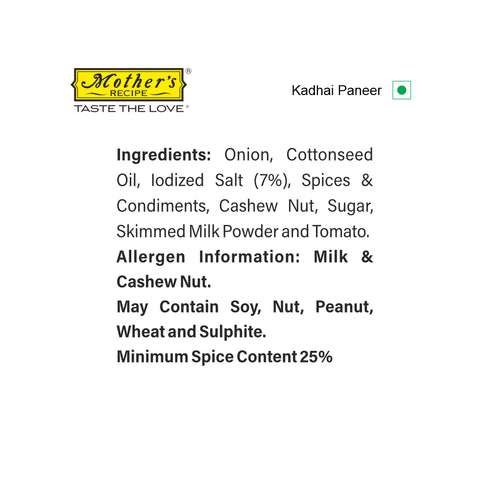 Mothers Recipe Pune Kadhai Paneer Mix