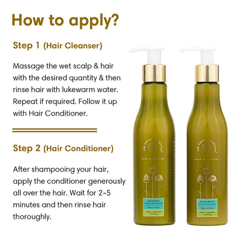 Theearthcollective in Combo Weak & Thinning Hair Hair Cleanser & Conditioner Pack