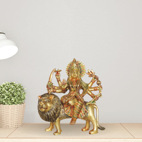 Brass Durga Ji Idol Statue 3.16Kg