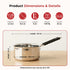 Vinod Stainless Steel Royal Saucepan with Long Side Handle 1250 ml Capacity No 10 Rust Free Dishwasher Safe and Induction Friendly