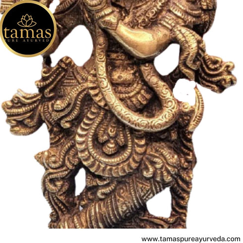 Tamas Brass Handcrafted Lord Krishna Murti Playing Flute Statue