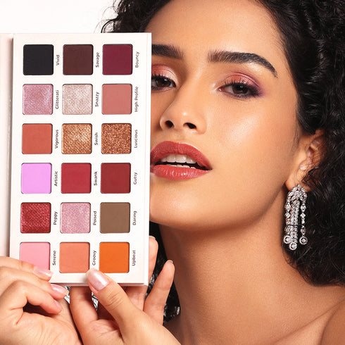 Praush Eyeshadow Palette + Eye Brush Set (15 pcs) Bundle