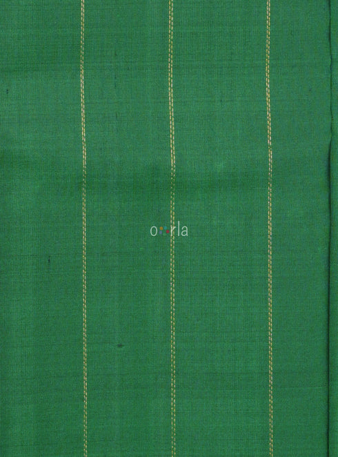Prakruthi Ezhil Forest Green & Purple Stripes Handloom Soft Silk Saree