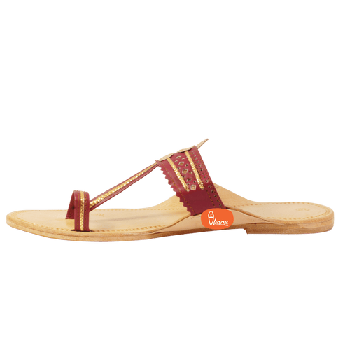 Vhaanfootwear Maroon Color Soft Kolhapuri Chappal for women by vhaan
