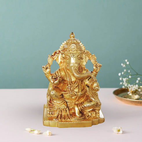 Brass Ganesh Ji God Idol Statue 1.25Kg