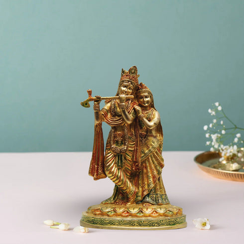 Brass Radha Krishna God Idol Statue 2.52Kg