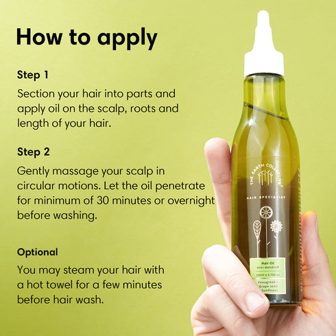Theearthcollective in Anti Dandruff Hair Oil For Flaky Scalp Fenugreek Grape Seed & Sunflower