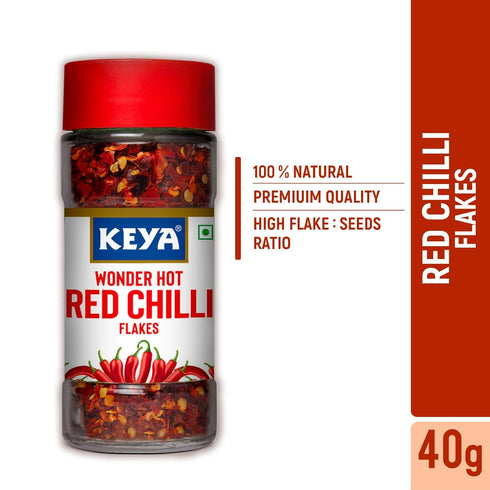 Keya Red Chilli Flakes Dry Red Chilli Flakes Seasonings Aromatic Spicy Dried Pizza Pasta Seasoning Zero added Colours Fillers Additives & Preservatives 100 Natural