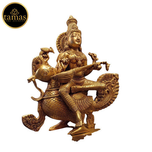 Tamas Brass Saraswati Maa Statue