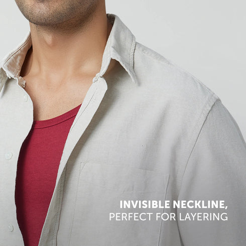 XYXX Ace Modal-Cotton Vest Bold Burgundy