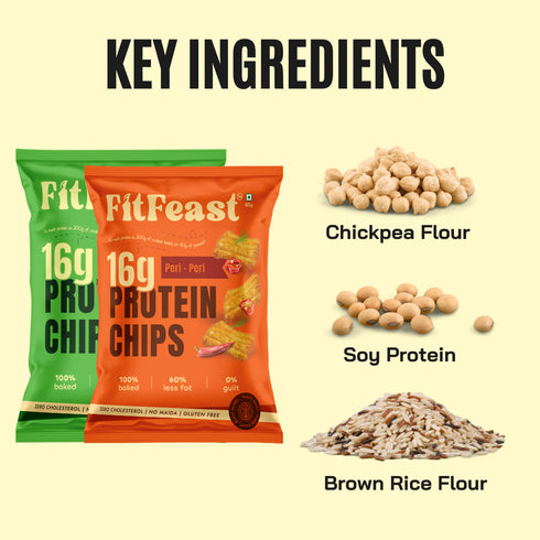 Fitfeast Protein Chips Assorted 240g (Pack of 4)