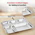 Vinod Stainless Steel 5 Compartment Plate with Square Edges Lunch and Dinner Plate Bhojan Thali High Quality Steel Rust Free Pack of 2