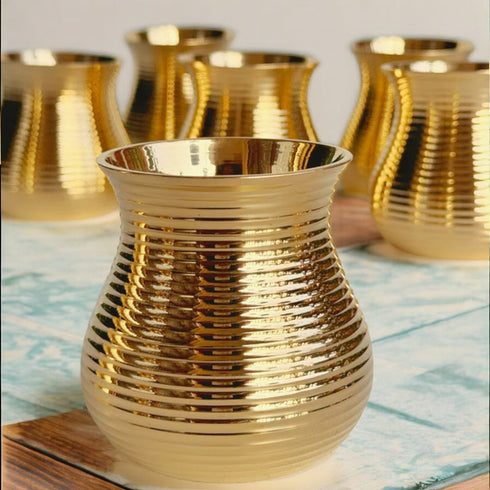 Tamas Brass Matki Shape Glasses Set