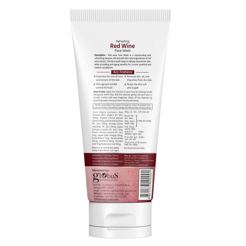 Globus Naturals Red Wine Hydrating Face Wash