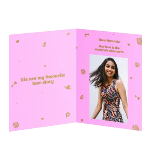 Cadbury Hearts & Roses Chocolate Gift box with Personalised Card