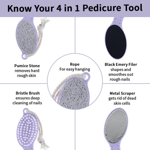 Nykaa 3 in 1 Pedicure Kit (Nail Cutter + Toe Separator + 4 in 1 Foot Scrub Tool)