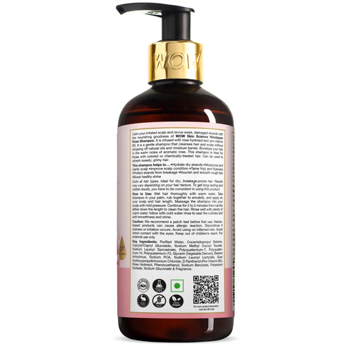 WOW Skin Science Himalayan Rose Hair Shampoo for Dry Damaged Hair